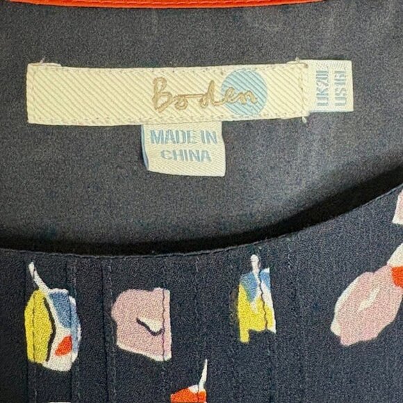 Boden Versatile Scattered Blossoms Georgette Dress  -- Navy/Multi - 16 - Picture 8 of 8